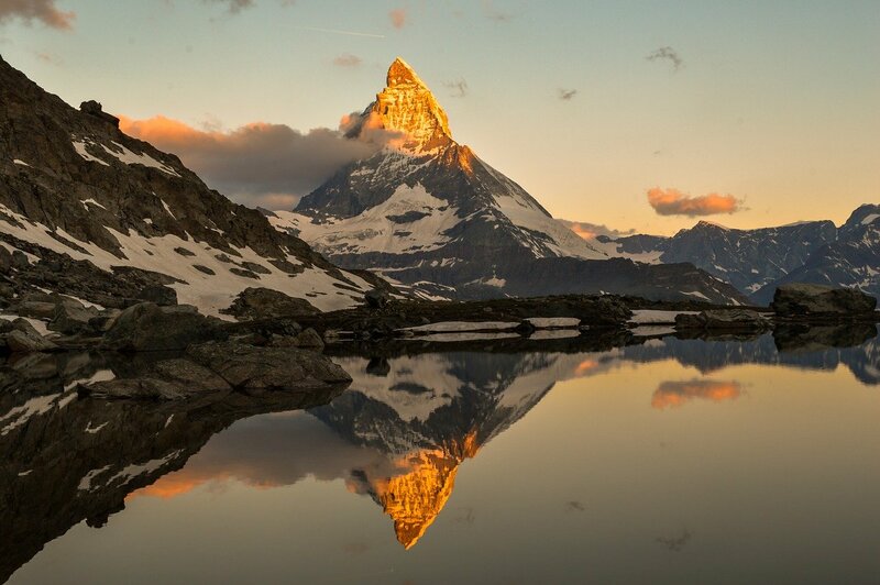 Mont cervin- Les Montagnes en Europe - Paysage Montagne Lac