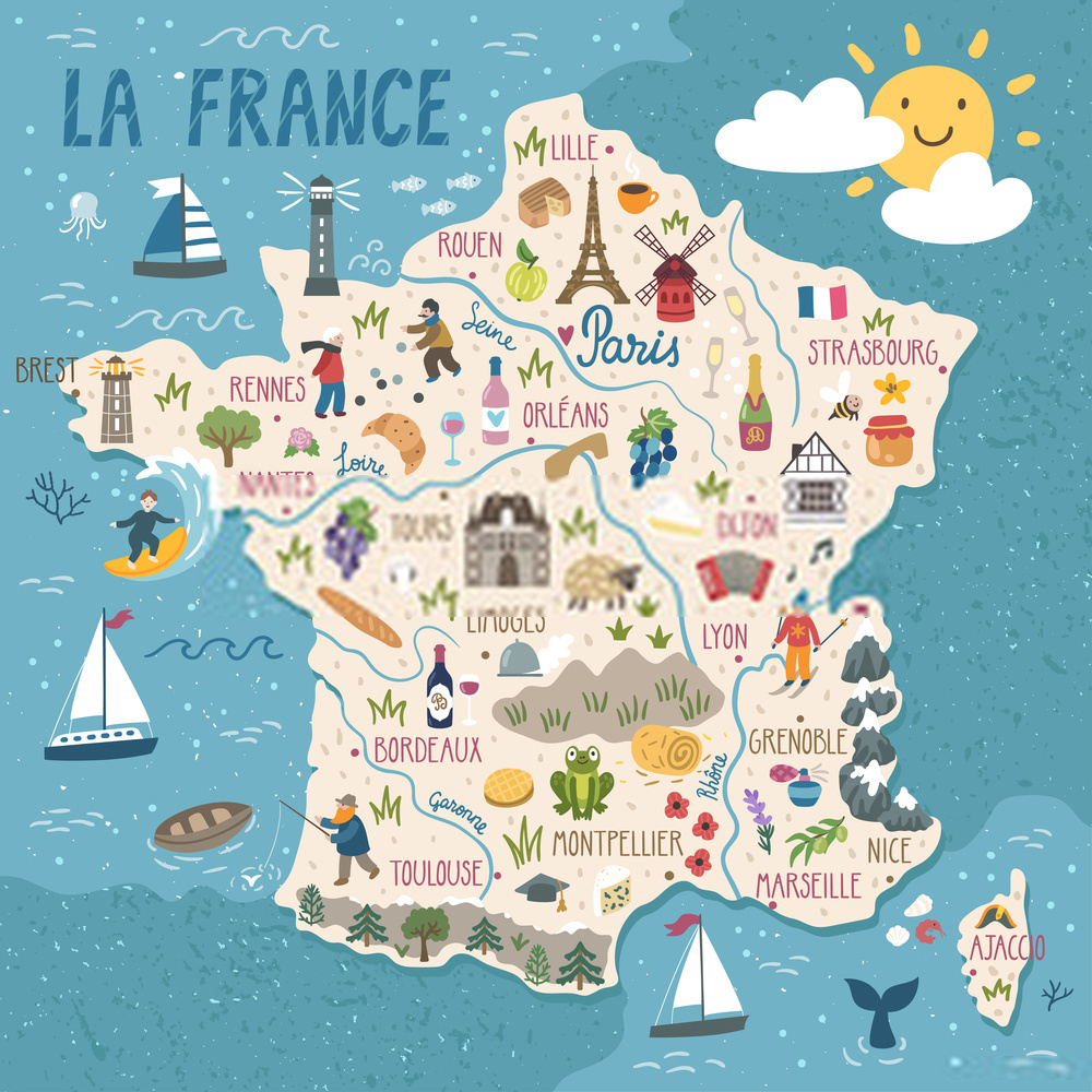 carte des destinations en France pour partir en vacances