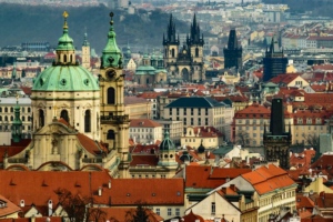 ville de Prague vue aérienne de jour