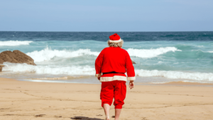 père noël à la plage ou passer noël au soleil