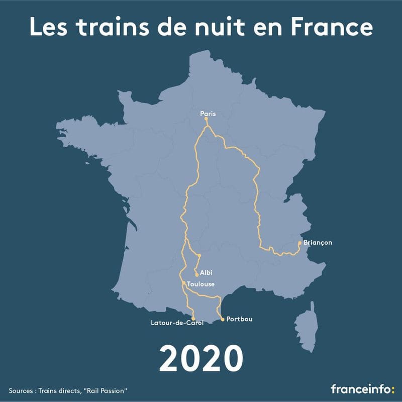 carte train de nuit 2020 - france info