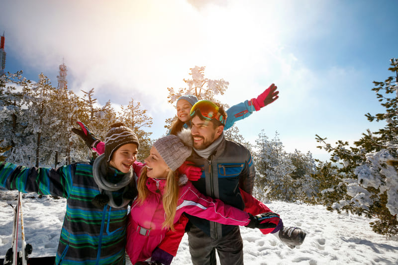 famille ski heureux - trip photo