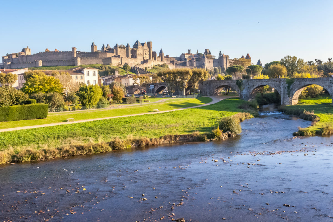 Carcassonne vue du Vieux Pont sur l'Aude