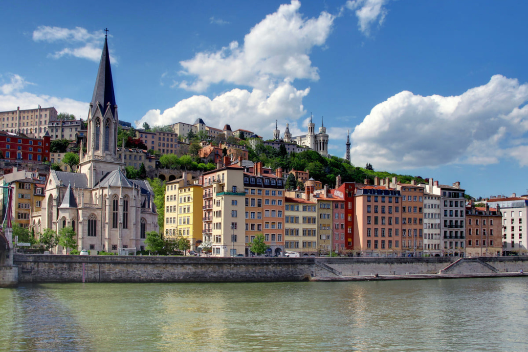 ville de Lyon, vue depuis les quais de Saône