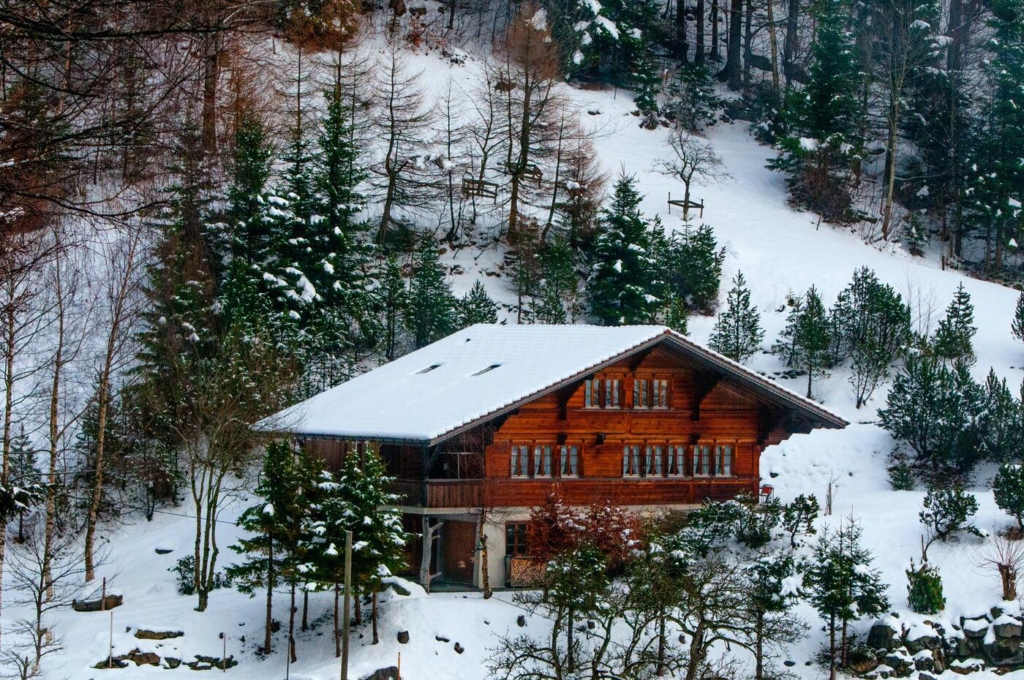 noel sous la neige chalet en bois - ou passer noel