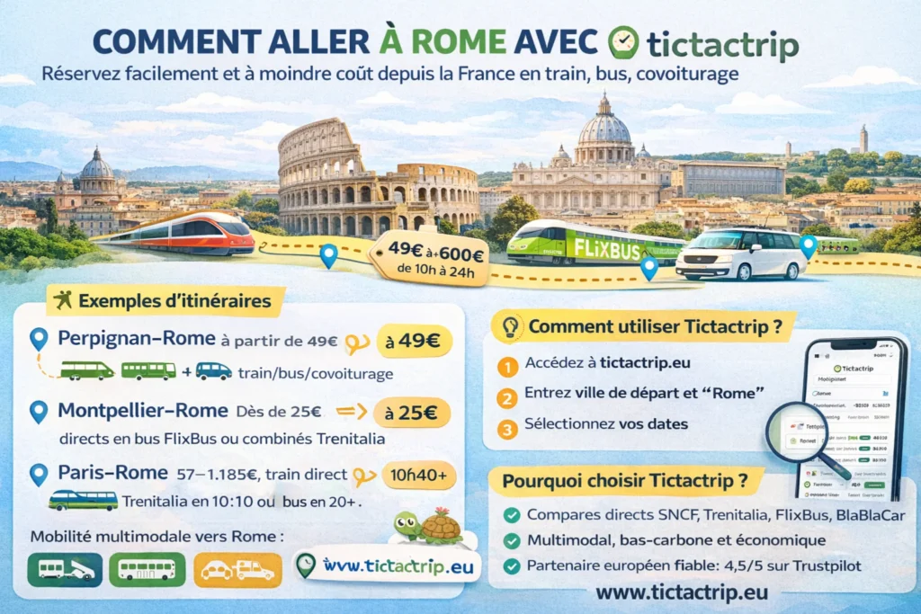 aller à rome avec tictactrip