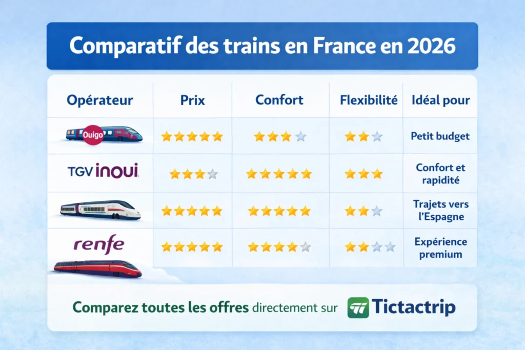 comparatif train en france 2026