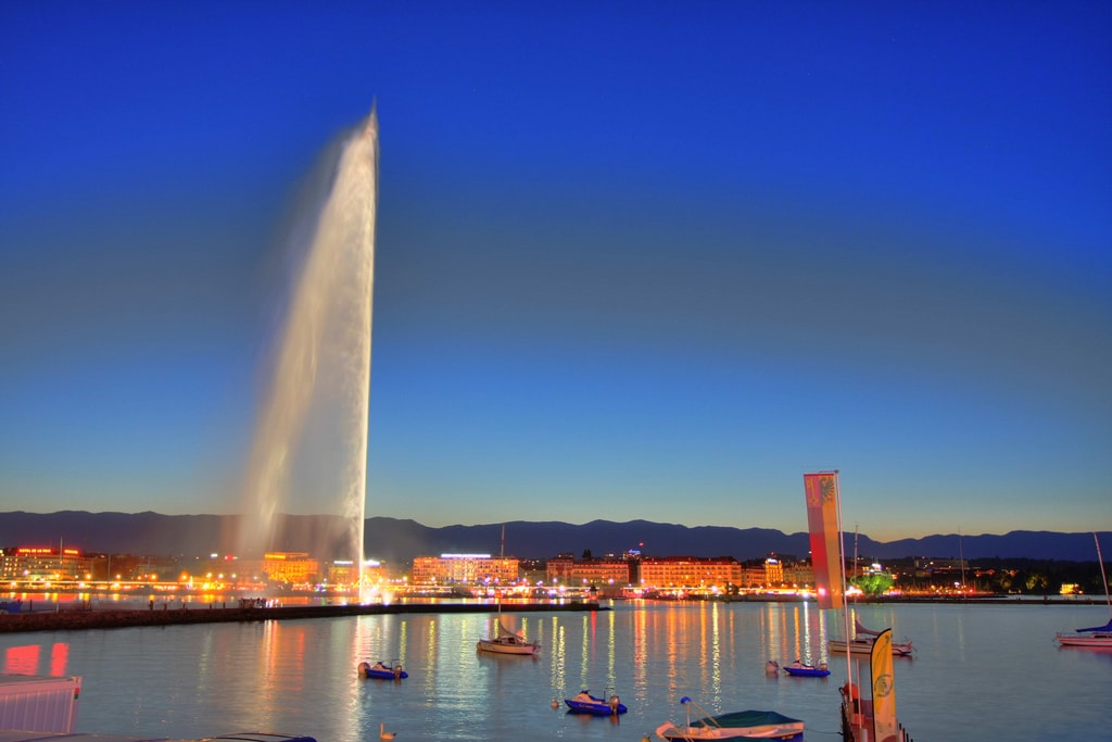 où partir en avril le Jet d'eau de Genève